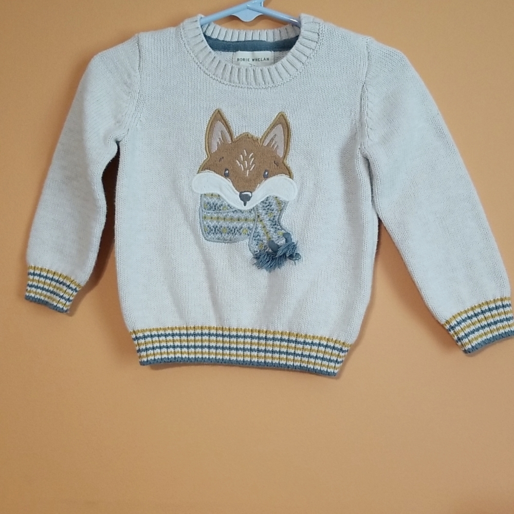 Rorie Whelan fox wearing scarf sweater 18 mo